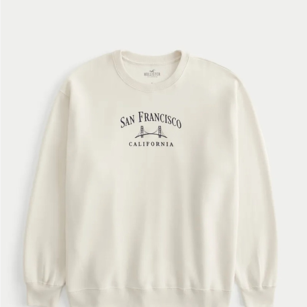 Hollister Cream Woman San Francisco Sweatshirt